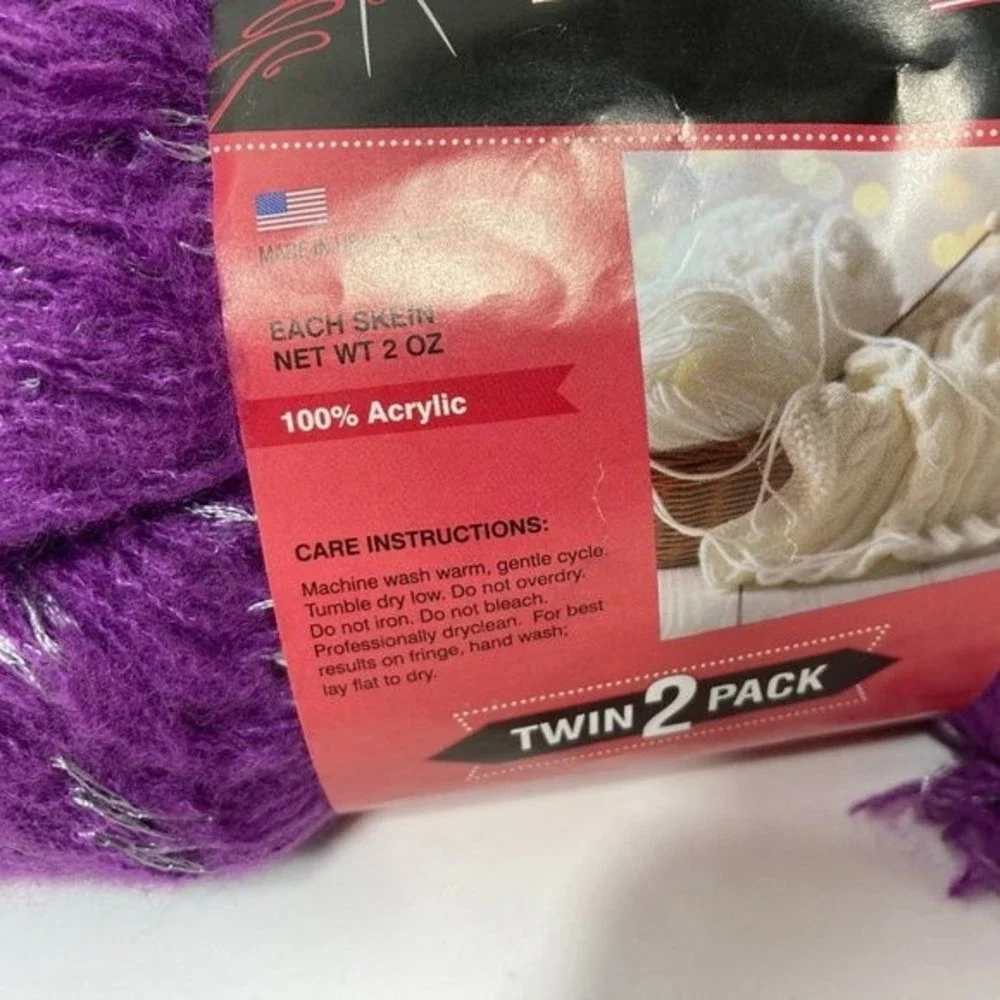 Purple Silver Sequin Rigoletto Yarn 20 Skeins